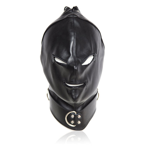 BDSM Fetish Hood with Eye & Mouth Zipper Hole / Head Harness - Black BDSM Fetish Hood with Eye & Mouth Zipper Hole / Head Harness - Black