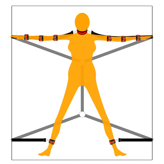 BDSM Under-Bed Restraint System - Hand & Ankle Cuffs Bondage Kit with Straps