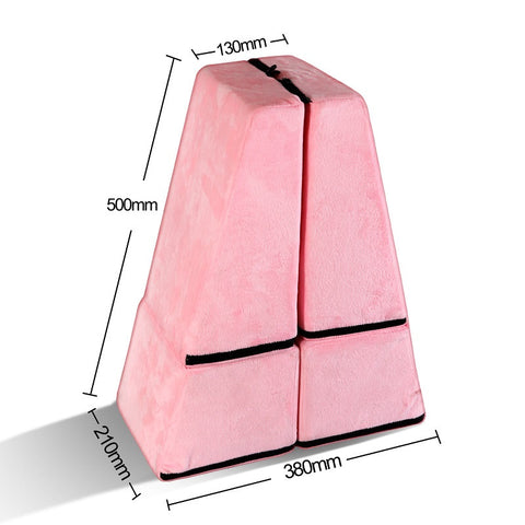 Trapezoid Deformable Sex Pillow Position Enhancer Cushion Kit - Pink
