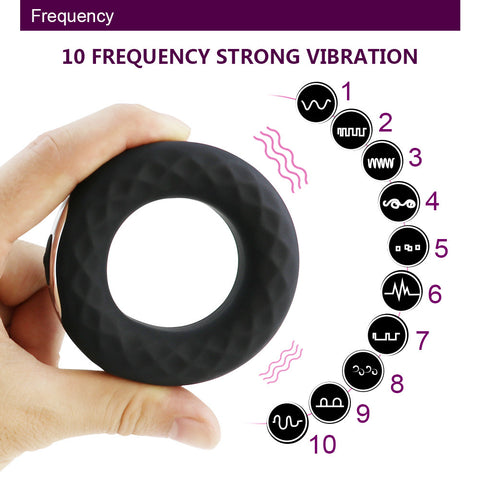 AH Magic Silicone Vibrating Penis Ring - USB Rechargeable