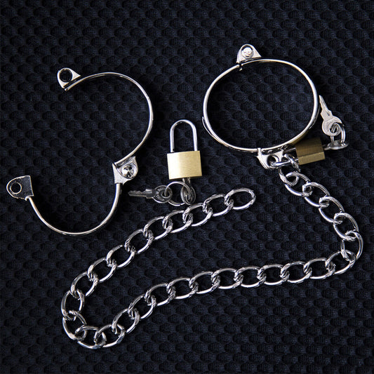 BDSM Zinc Alloy Bondage Handcuffs & Ankle Cuffs Kit - Durable Restraint Set