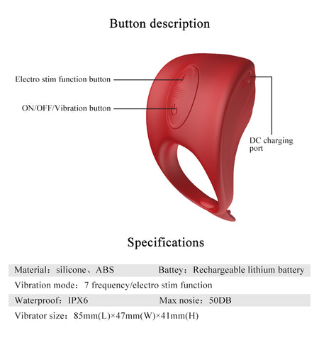 FOX A2 Electro Impulse Vibrating Cock Ring / Penis Ring FOX A2 Electro Impulse Vibrating Cock Ring / Penis Ring
