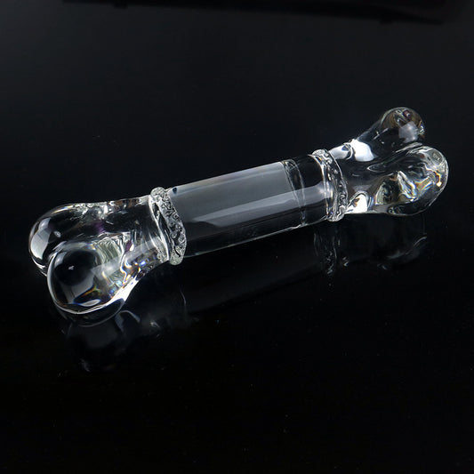 XL Heavy Double-Ended Bone Glass Dildo / Anal Plug