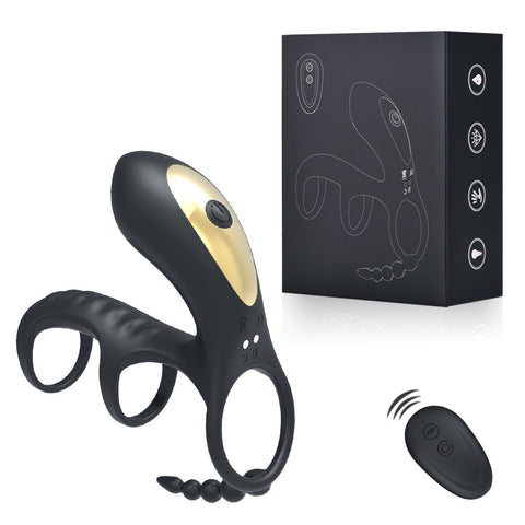 AH Remote Control Vibrating Penis Ring with Clitoris Suction Stimulation