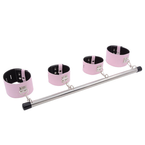 BDSM Spreader Bar Handcuffs & Ankle Cuffs Restraint Bondage Kit - Pink BDSM Spreader Bar Handcuffs & Ankle Cuffs Restraint Bondage Kit - Pink
