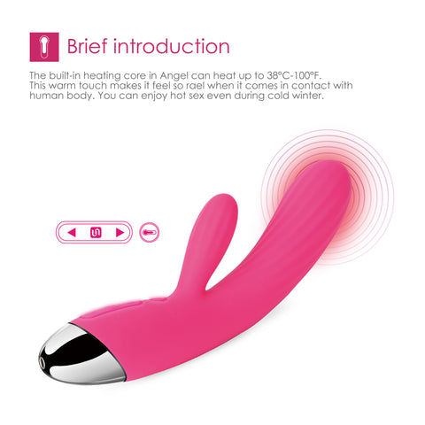 SVAKOM Angel Flexible Intelligent Warming Rabbit Vibrator - Rose SVAKOM Angel Flexible Intelligent Warming Rabbit Vibrator - Rose