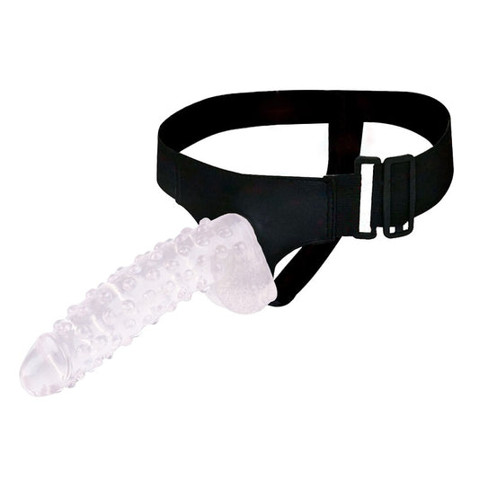 MD 9.05" Beaded Strap On Dildo Harness Kit  - Clear
