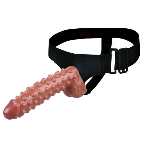 MD 9.05" Beaded Strap On Dildo Harness Kit  - Brown MD 9.05" Beaded Strap On Dildo Harness Kit  - Brown