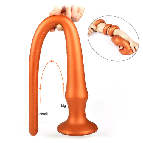 MD Dragon Whip Extremely Long Anal Snake Anal Plug - Silicone Colon Snake - Gold / 4 Size 30cm-60cm MD Dragon Whip Extremely Long Anal Snake Anal Plug - Silicone Colon Snake - Gold / 4 Size 30cm-60cm