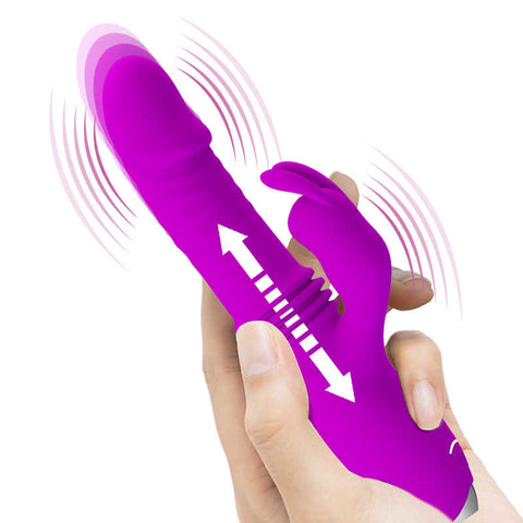 PRETTY LOVE Dorothy Thrusting Dildo Rabbit Vibrator - Purple PRETTY LOVE Dorothy Thrusting Dildo Rabbit Vibrator - Purple