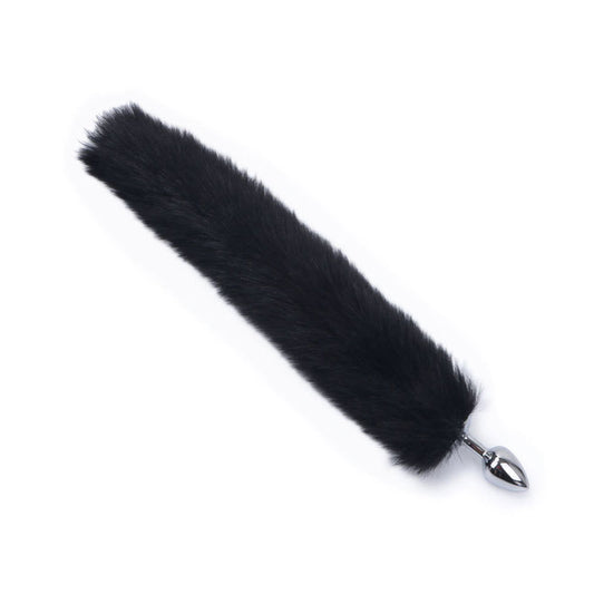RY Cosplay Stainless Steel Fox Tail Anal Plug / Butt Plug - Black