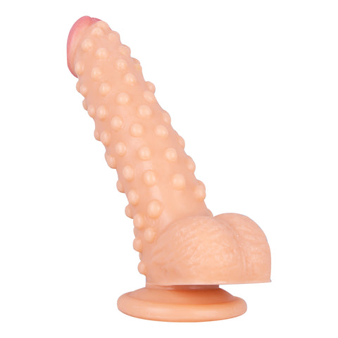 MD 9.05" Beaded Strap On Dildo Harness Kit  - Flesh MD 9.05" Beaded Strap On Dildo Harness Kit  - Flesh