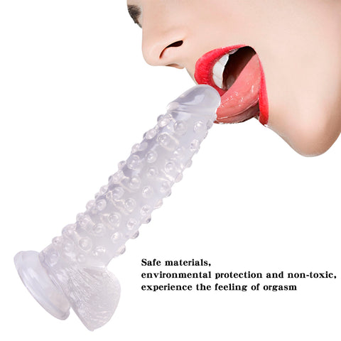 MD 9.05" Beaded Strap On Dildo Harness Kit  - Clear MD 9.05" Beaded Strap On Dildo Harness Kit  - Clear