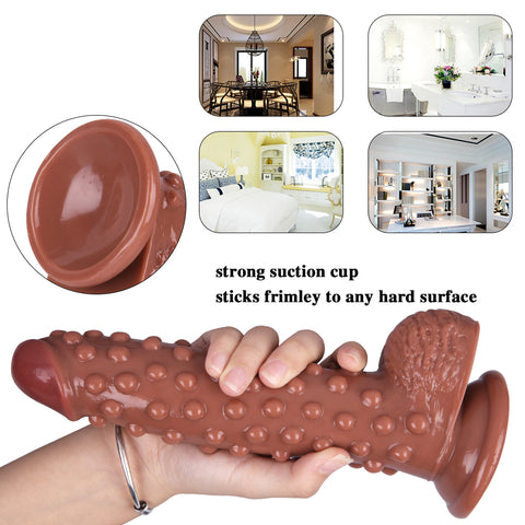 MD 9.05" Beaded Strap On Dildo Harness Kit  - Brown MD 9.05" Beaded Strap On Dildo Harness Kit  - Brown