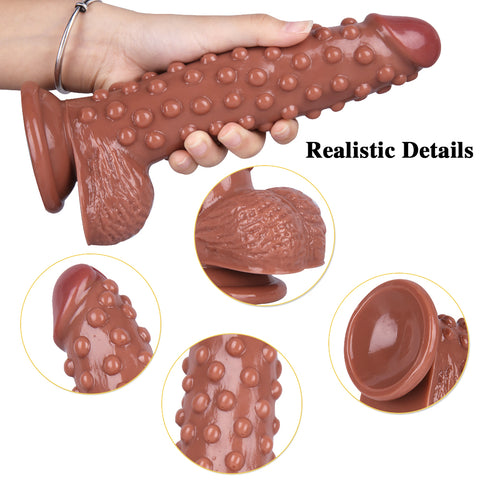 MD 9.05" Beaded Strap On Dildo Harness Kit  - Brown MD 9.05" Beaded Strap On Dildo Harness Kit  - Brown