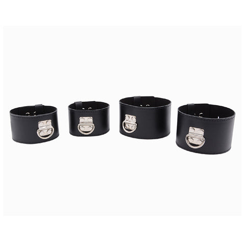 BDSM Spreader Bar Handcuffs & Ankle Cuffs Restraint Bondage Kit - Black