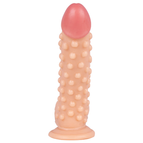 MD 9.05" Beaded Strap On Dildo Harness Kit  - Flesh MD 9.05" Beaded Strap On Dildo Harness Kit  - Flesh
