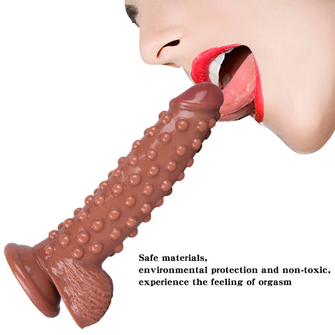 MD 9.05" Beaded Strap On Dildo Harness Kit  - Brown MD 9.05" Beaded Strap On Dildo Harness Kit  - Brown