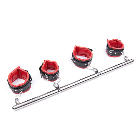 BDSM Detachable Ankle Wrist Handcuffs Bondage Restraint Spreader Bar / Leg Opener
