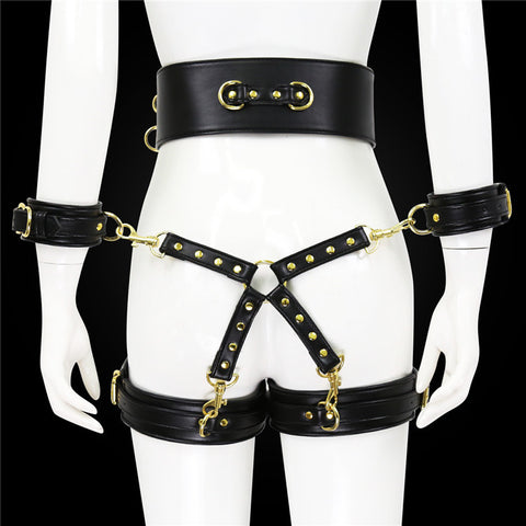 BDSM Sexy Harness Handcuffs & Leg Restraints Bondage Belt Kit BDSM Sexy Harness Handcuffs & Leg Restraints Bondage Belt Kit
