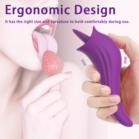 HC 8 Modes Clitoral & Nipple Licking Vibrator - Purple
