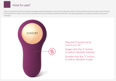 SVAKOM Vicky Anal Plug Vibrator / Prostate Massager SVAKOM Vicky Anal Plug Vibrator / Prostate Massager