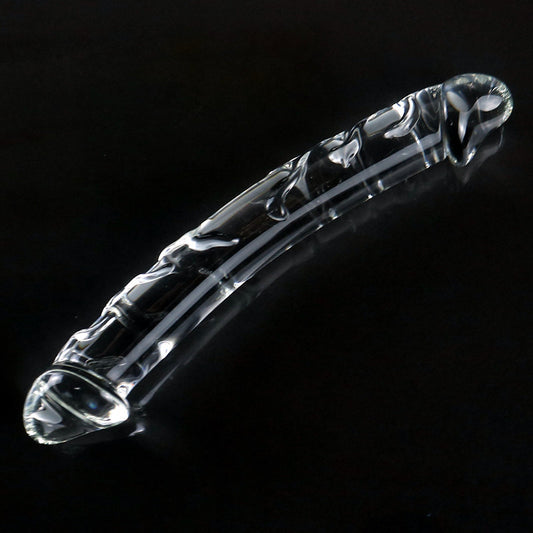 Crystal Glass Double Ended Realistic Dildo / Anal Plug - 20cm