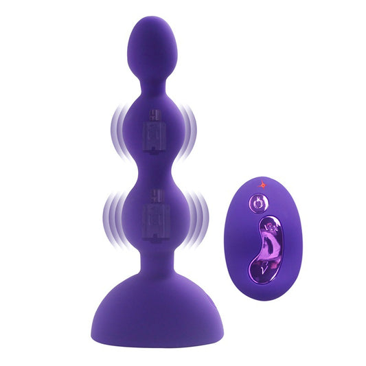 Aphrodisia Remote Control Dual Motor Vibrating Anal Plug - Purple