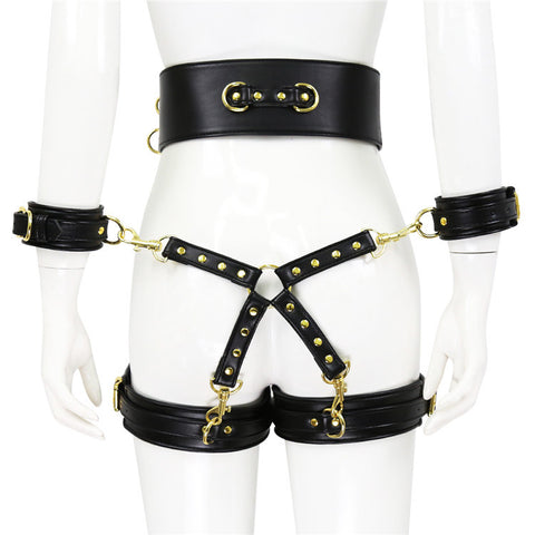 BDSM Sexy Harness Handcuffs & Leg Restraints Bondage Belt Kit BDSM Sexy Harness Handcuffs & Leg Restraints Bondage Belt Kit