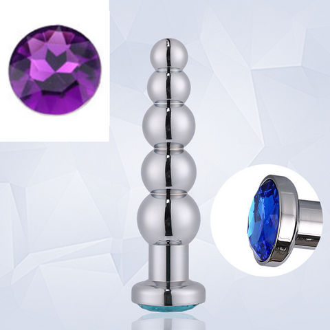 RY Deluxe Beaded Crystal Jewelled Stainless Steel Anal Plug RY Deluxe Beaded Crystal Jewelled Stainless Steel Anal Plug