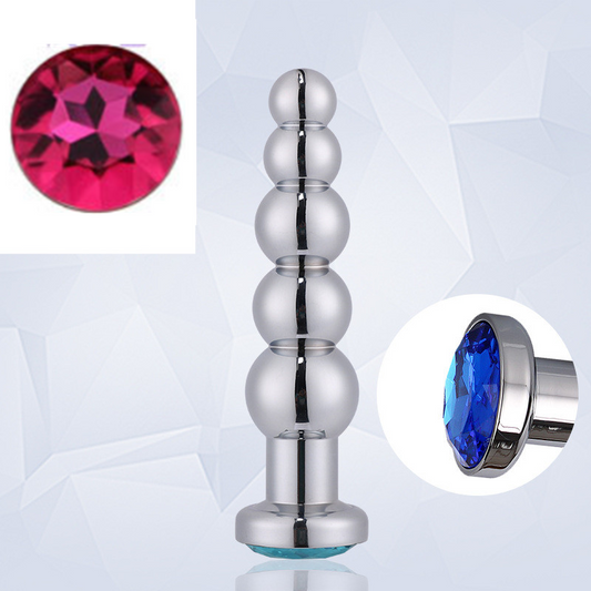 RY Deluxe Beaded Crystal Jewelled Stainless Steel Anal Plug