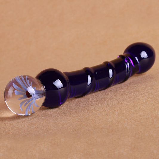 Shining Flower 20cm Crystal Glass Butt Plug / Anal Beads / Thruster Dildo