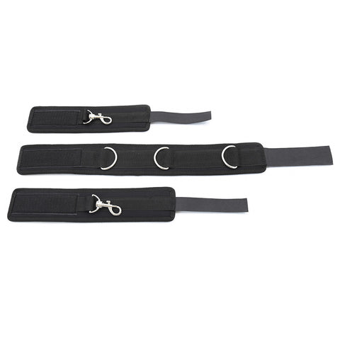 Bed Fetish Bondage Restraint Kit - Handcuffs, Ankle Cuffs & Collar Set Bed Fetish Bondage Restraint Kit - Handcuffs, Ankle Cuffs & Collar Set