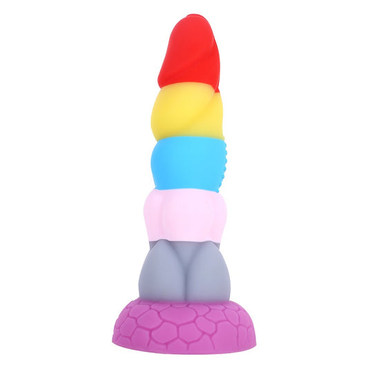 MD 8.66" Pride Rainbow Silicone Realistic Dildo / Big Anal Plug