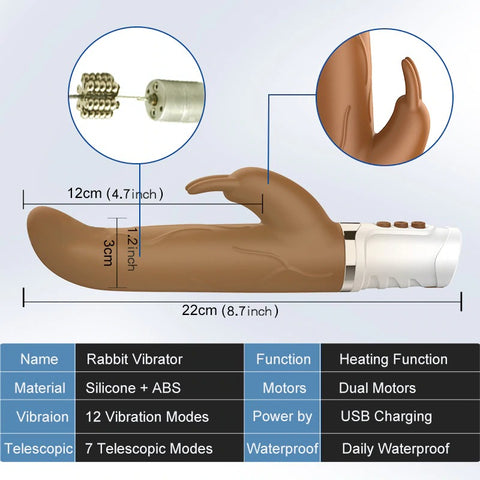 JRL Realistic Dildo Rabbit Vibrator / Auto Heating & Thrusting JRL Realistic Dildo Rabbit Vibrator / Auto Heating & Thrusting