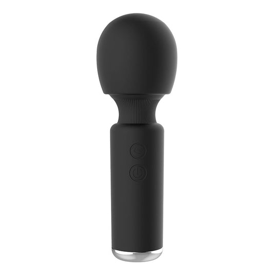 HC Silicone Mini Wand Massager Vibrator -  Black