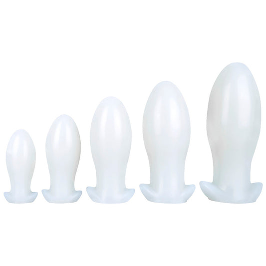 MD Giant Silicone Anal Plug - White Butt Plug in 5 Sizes (S to XXL)