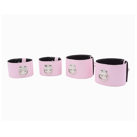 BDSM Spreader Bar Handcuffs & Ankle Cuffs Restraint Bondage Kit - Pink BDSM Spreader Bar Handcuffs & Ankle Cuffs Restraint Bondage Kit - Pink