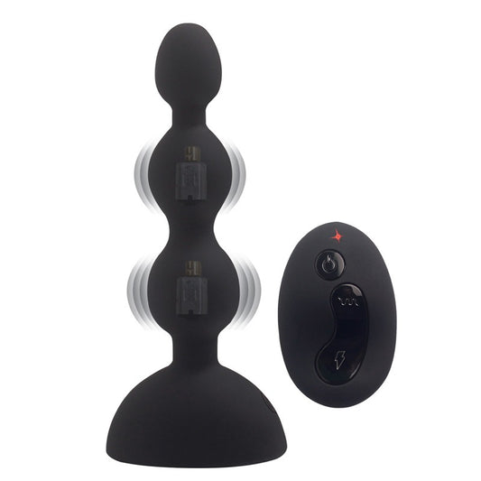 Aphrodisia Remote Control Dual Motor Vibrating Anal Plug - Black