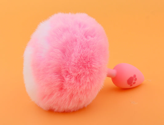 Cat Claw Furry Tail Silicone Anal Plug - Soft Pink Cosplay Accessory