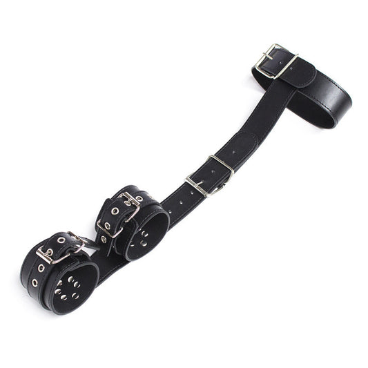 BDSM Handcuffs Collar Restraint Fetish Back Neck Bondage
