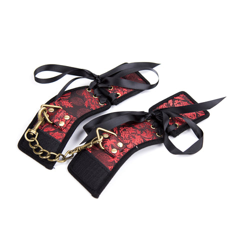 BDSM Fetish Bondage Restraint Set - Handcuffs, Ankle Cuffs & Wrist Cuffs BDSM Fetish Bondage Restraint Set - Handcuffs, Ankle Cuffs & Wrist Cuffs