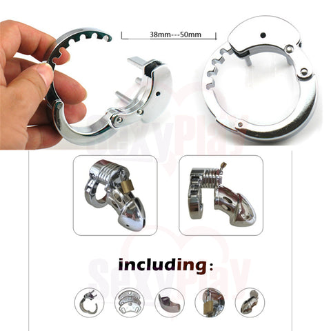 LHD Steel Cock Penis Cage Male Chastity Kit Adjustable BDSM LHD Steel Cock Penis Cage Male Chastity Kit Adjustable BDSM