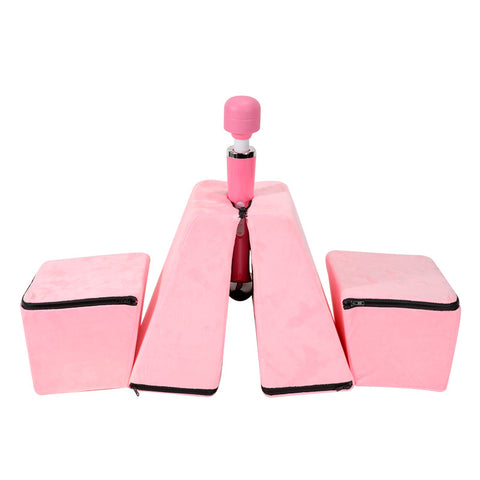 Trapezoid Deformable Sex Pillow Position Enhancer Cushion Kit - Pink