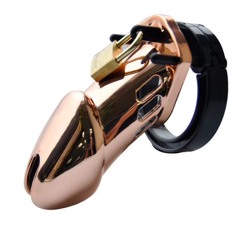 IMPRISON BIRD Delxue Chrome Male Chastity Kit Penis Cage 5 Rings Set / Rose Gold / 2 Size IMPRISON BIRD Delxue Chrome Male Chastity Kit Penis Cage 5 Rings Set / Rose Gold / 2 Size