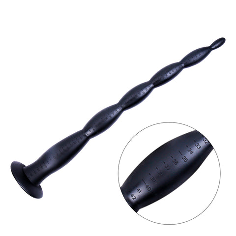 MD Dragon Beads Extremely Long Anal Snake Anal Plug - Silicone Colon Snake - Black / 4 Size 30cm-60cm