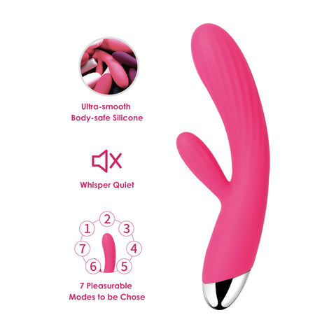 SVAKOM Angel Flexible Intelligent Warming Rabbit Vibrator - Rose SVAKOM Angel Flexible Intelligent Warming Rabbit Vibrator - Rose
