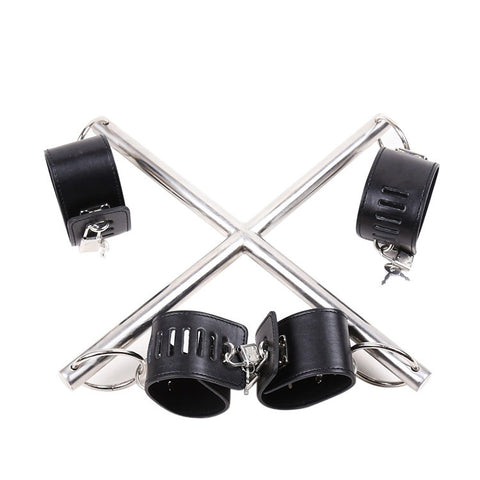BDSM Cross Spreader Bar Wrist & Ankle Restraint Bondage Kit BDSM Cross Spreader Bar Wrist & Ankle Restraint Bondage Kit