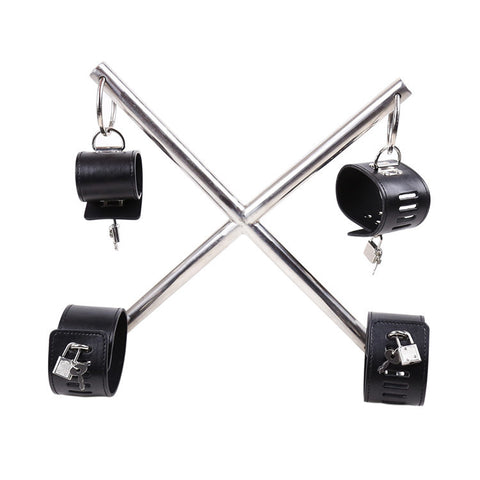 BDSM Cross Spreader Bar Wrist & Ankle Restraint Bondage Kit