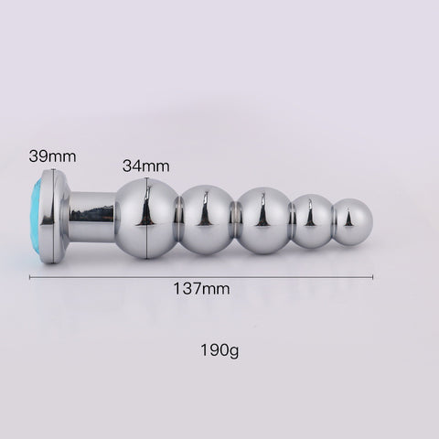RY Deluxe Beaded Crystal Jewelled Stainless Steel Anal Plug RY Deluxe Beaded Crystal Jewelled Stainless Steel Anal Plug